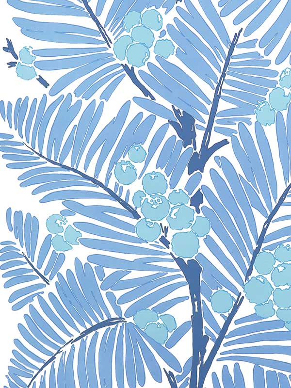 Palmar wallpaper in blue color - pattern number P8022108.5.0 - by Brunschwig and Fils in the collection
