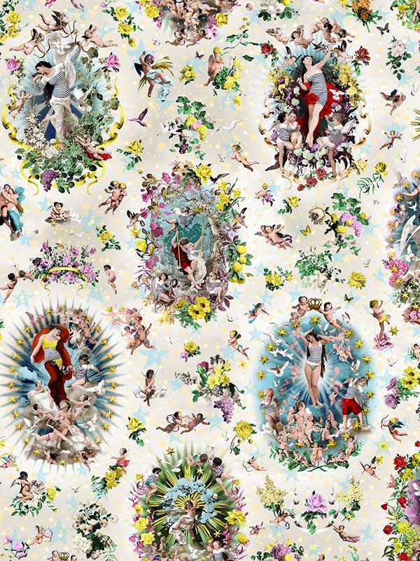 Recreation fabric in multico color - pattern number WH 000013309 - by Scalamandre in the collection