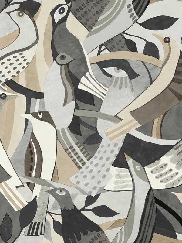 Fauvist Flock fabric in neutral color - pattern number AG2018 - by York in the Artistic Abstracts collection