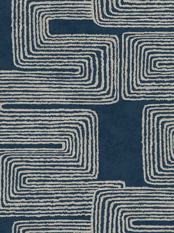 Zulu Thread fabric in midnight and silver color - pattern number AG2033 - by York in the Artistic Abstracts collection