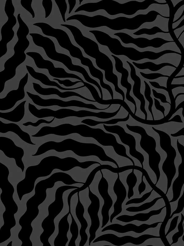 Fern Fronds wallpaper in black color - pattern number AG2062 - by York in the Artistic Abstracts collection