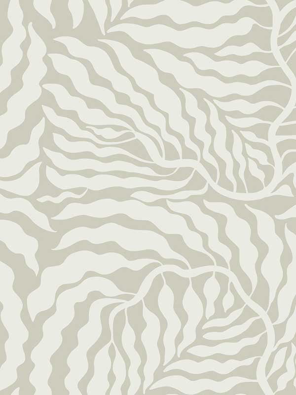 Fern Fronds wallpaper in taupe and white color - pattern number AG2063 - by York in the Artistic Abstracts collection