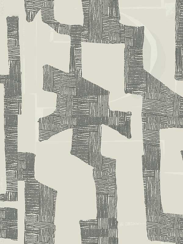 Modern Tribal wallpaper in linen and charcoal color - pattern number AG2101 - by York in the Artistic Abstracts collection