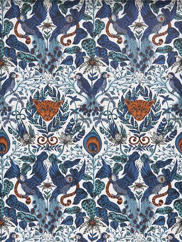 Amazon fabric in blue color - pattern number W0098/01.CAC.0 - by Clarke and Clarke in the Animalia by Emma J Shipley collection