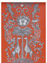 Kruger fabric in flame color - pattern number W0102/02.CAC.0 - by Clarke and Clarke in the Animalia by Emma J Shipley collection