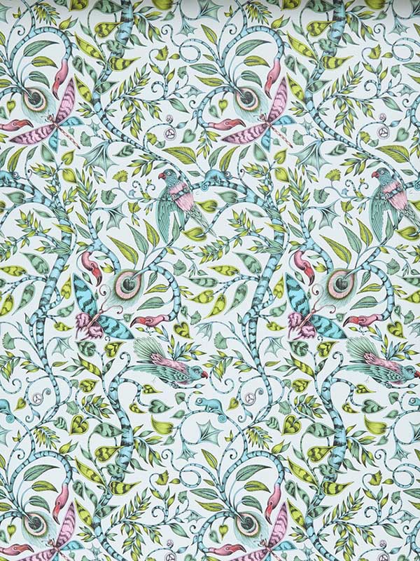 Rousseau fabric in eggshell color - pattern number W0104/02.CAC.0 - by Clarke and Clarke in the Animalia by Emma J Shipley collection