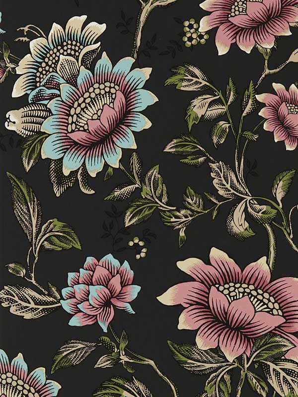 Tonquin fabric in noir color - pattern number W0134/04.CAC.0 - by Clarke and Clarke in the Botanical Wonders collection