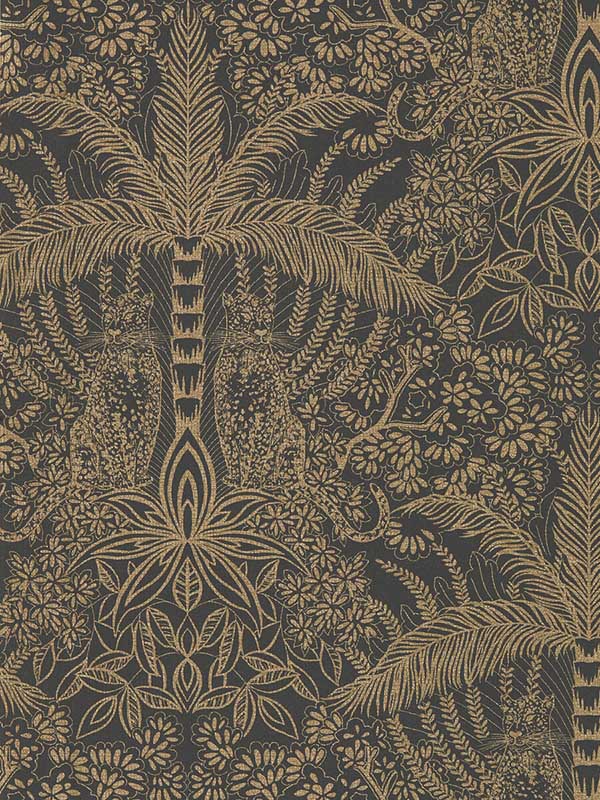 Leopardo wallpaper in copper midnight color - pattern number W0141/02.CAC.0 - by Clarke and Clarke in the Exotica 2 collection