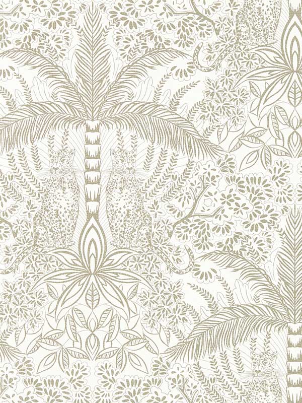 Leopardo wallpaper in gold ivory color - pattern number W0141/03.CAC.0 - by Clarke and Clarke in the Exotica 2 collection