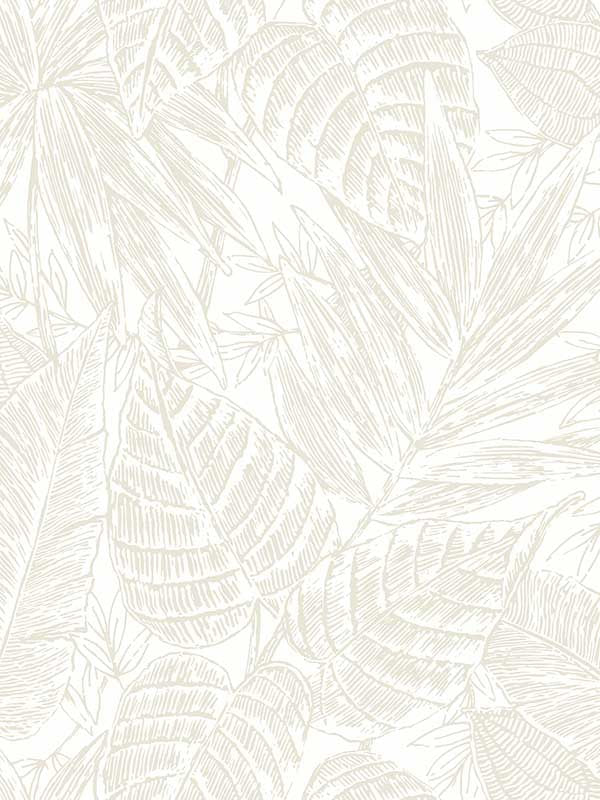 Brentwood Palm Leaves fabric in bone color - pattern number 4034-72118 - by A Street Prints in the Scott Living Third Edition collection
