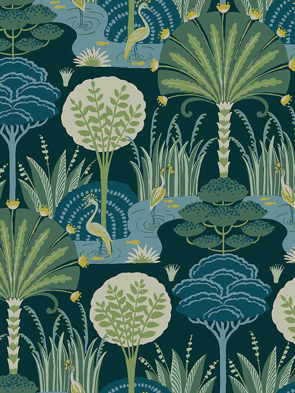 Mandeville Tropical Paradise wallpaper in teal color - pattern number 4034-72123 - by A Street Prints in the Scott Living Third Edition collection