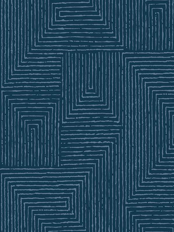 Mortenson Geometric wallpaper in navy color - pattern number 4034-72144 - by A Street Prints in the Scott Living Third Edition collection