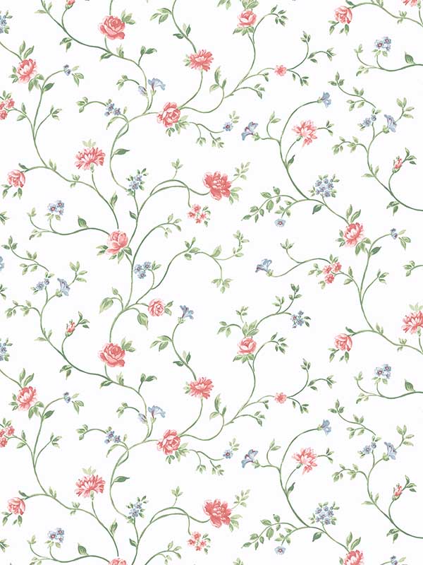 Royal Trail fabric in blue pink green color - pattern number PF38135 - by Patton Norwall in the Pretty Florals collection