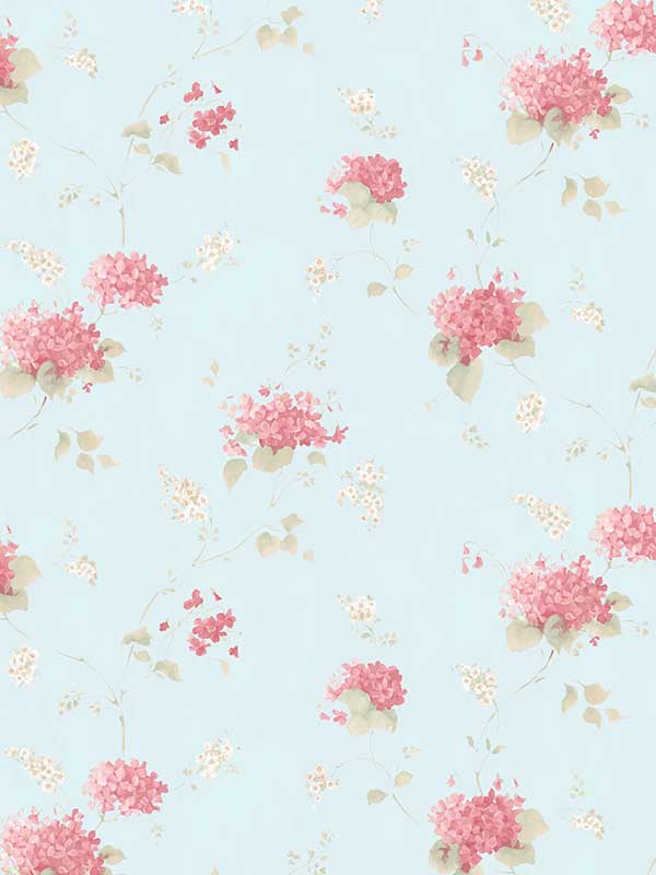 Hortensia Trail fabric in teal pink color - pattern number PF38110 - by Patton Norwall in the Pretty Florals collection