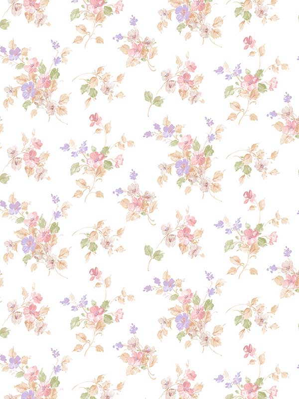 Blossom Mini fabric in pink purple green color - pattern number PF38104 - by Patton Norwall in the Pretty Florals collection