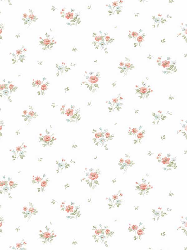 Rainbow Floral fabric in pink turquoise green color - pattern number PF38158 - by Patton Norwall in the Pretty Florals collection