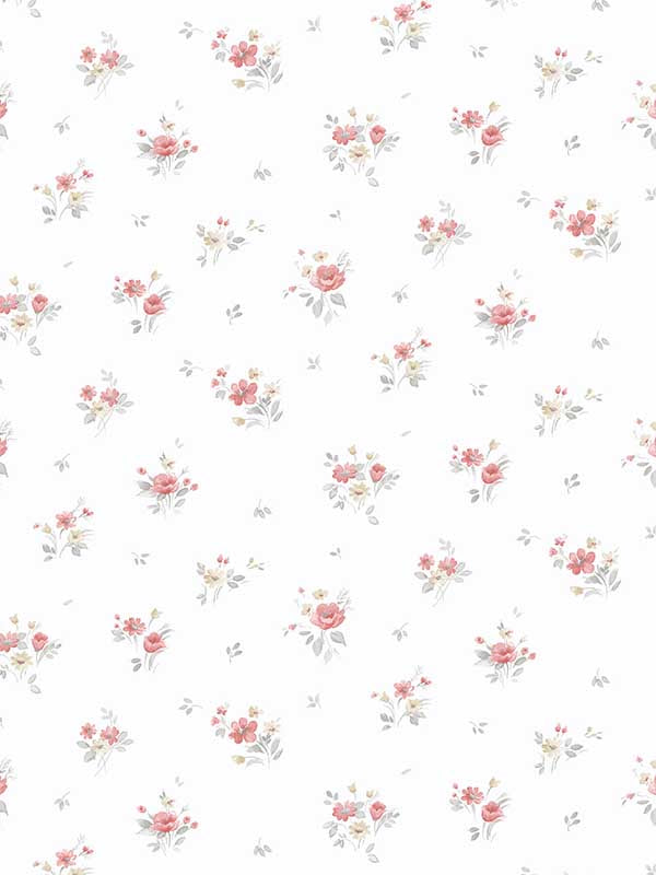 Rainbow Floral fabric in pink grey beige color - pattern number PF38157 - by Patton Norwall in the Pretty Florals collection