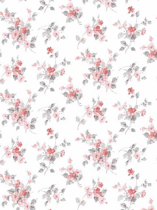 Blossom Mini fabric in red grey color - pattern number PF38102 - by Patton Norwall in the Pretty Florals collection