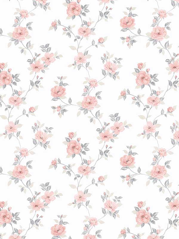 Mini Rose Trail fabric in grey pink beige color - pattern number PF38171 - by Patton Norwall in the Pretty Florals collection