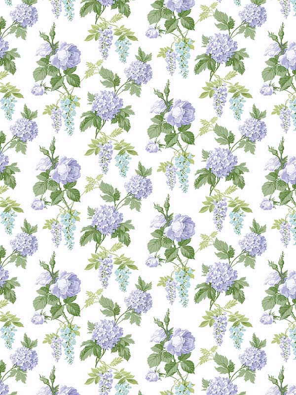 Mini Rose fabric in purple turquoise green color - pattern number PF38163 - by Patton Norwall in the Pretty Florals collection