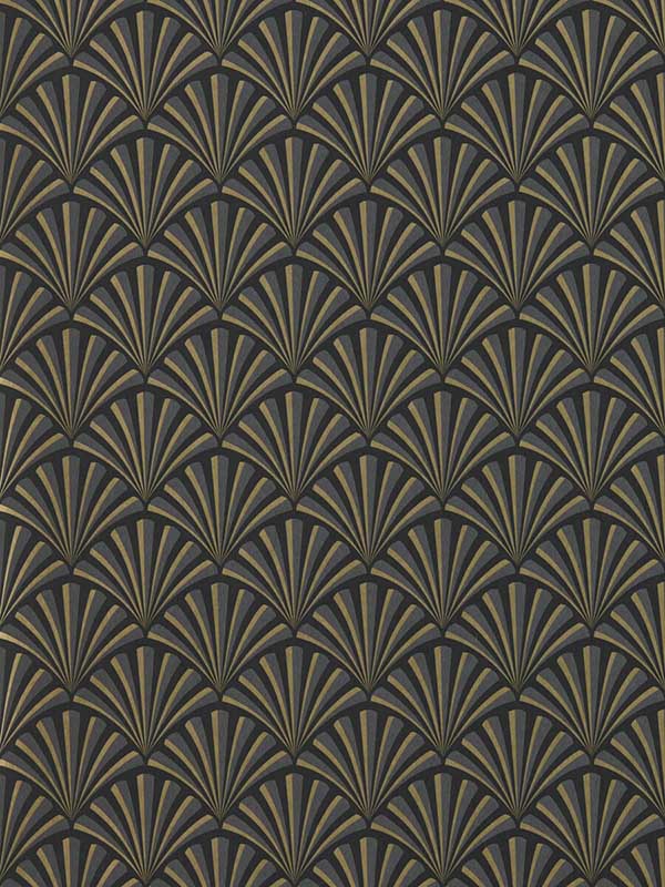 Chrysler wallpaper in noir color - pattern number W0164/01.CAC.0 - by Clarke and Clarke in the Lusso collection