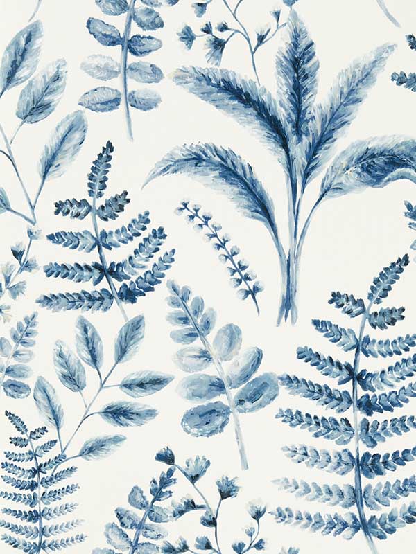 Bracken fabric in denim color - pattern number W0156/01.CAC.0 - by Clarke and Clarke in the Marianne collection