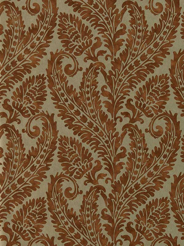 Regale fabric in russet gilver color - pattern number W0161/04.CAC.0 - by Clarke and Clarke in the Marianne collection