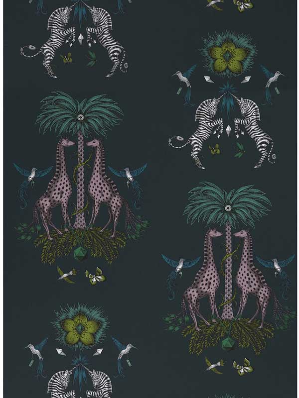 Creatura fabric in teal color - pattern number W0114/03.CAC.0 - by Clarke and Clarke in the Wilderie By Emma J Shipley collection
