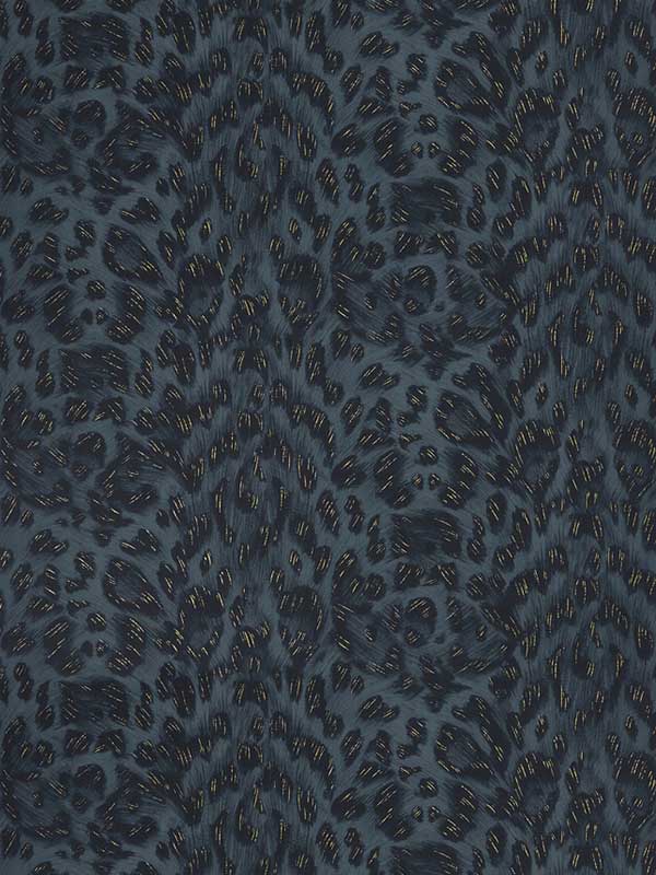 Felis fabric in navy color - pattern number W0115/07.CAC.0 - by Clarke and Clarke in the Wilderie By Emma J Shipley collection