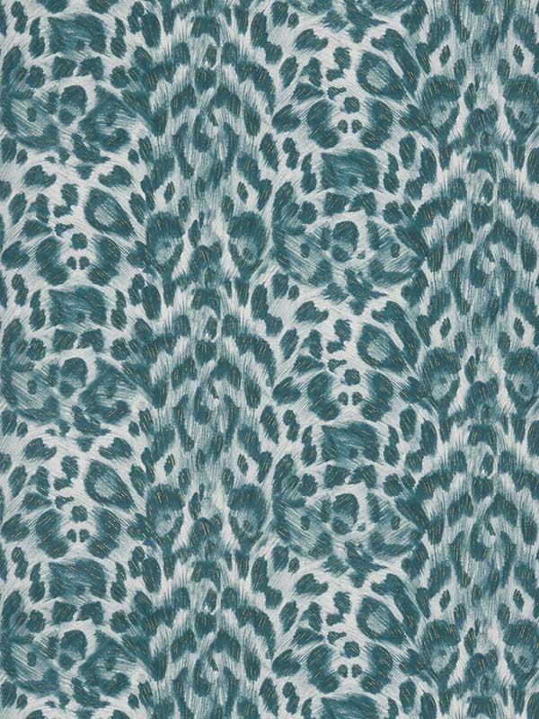 Felis fabric in teal lime color - pattern number W0115/10.CAC.0 - by Clarke and Clarke in the Wilderie By Emma J Shipley collection