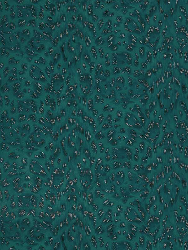 Felis fabric in teal rose gold color - pattern number W0115/11.CAC.0 - by Clarke and Clarke in the Wilderie By Emma J Shipley collection