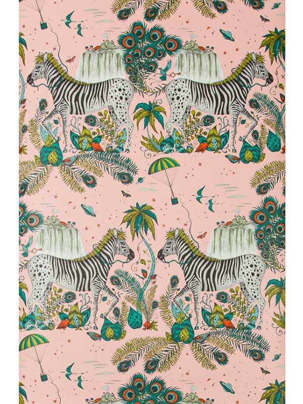 Lost World wallpaper in pink color - pattern number W0117/04.CAC.0 - by Clarke and Clarke in the Wilderie By Emma J Shipley collection