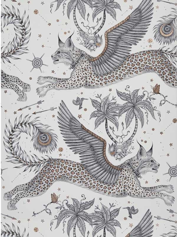 Lynx fabric in nude color - pattern number W0118/04.CAC.0 - by Clarke and Clarke in the Wilderie By Emma J Shipley collection