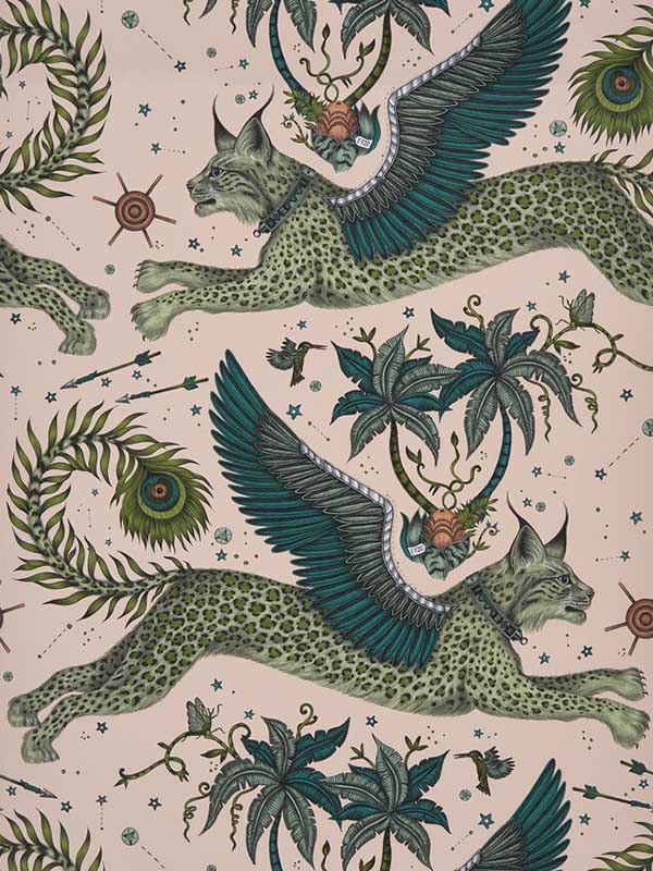 Lynx fabric in pink color - pattern number W0118/05.CAC.0 - by Clarke and Clarke in the Wilderie By Emma J Shipley collection