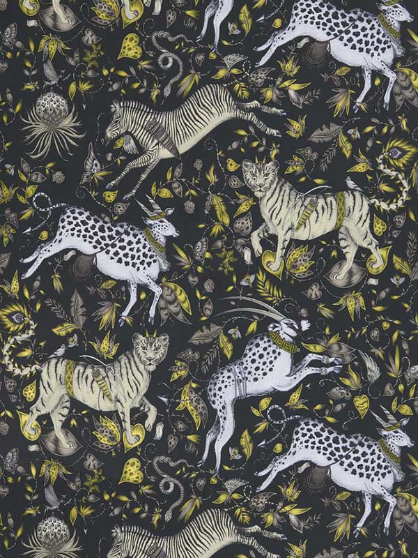 Protea wallpaper in charcoal color - pattern number W0119/02.CAC.0 - by Clarke and Clarke in the Wilderie By Emma J Shipley collection