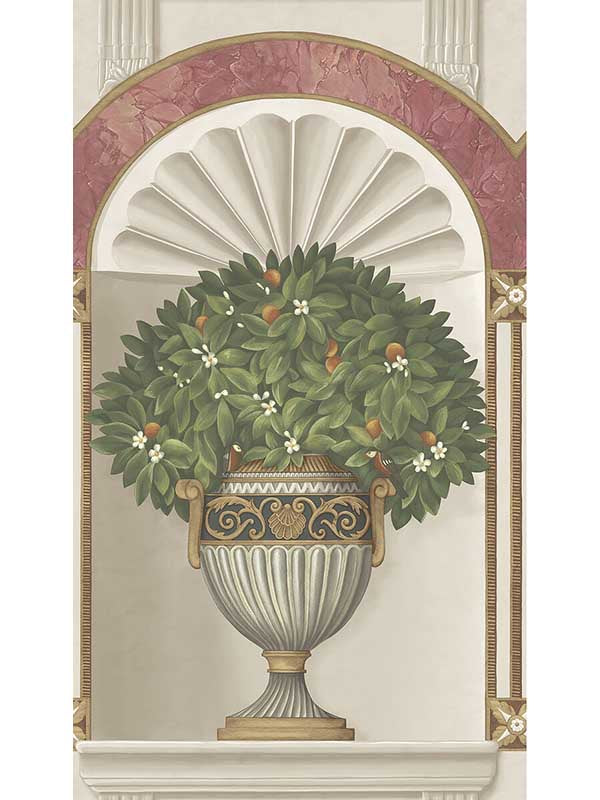 Royal Jardiniere wallpaper in pink and spring green color - pattern number 118/11026.CS.0 - by Cole and Son in the Historic Royal Palaces Great Masters collection