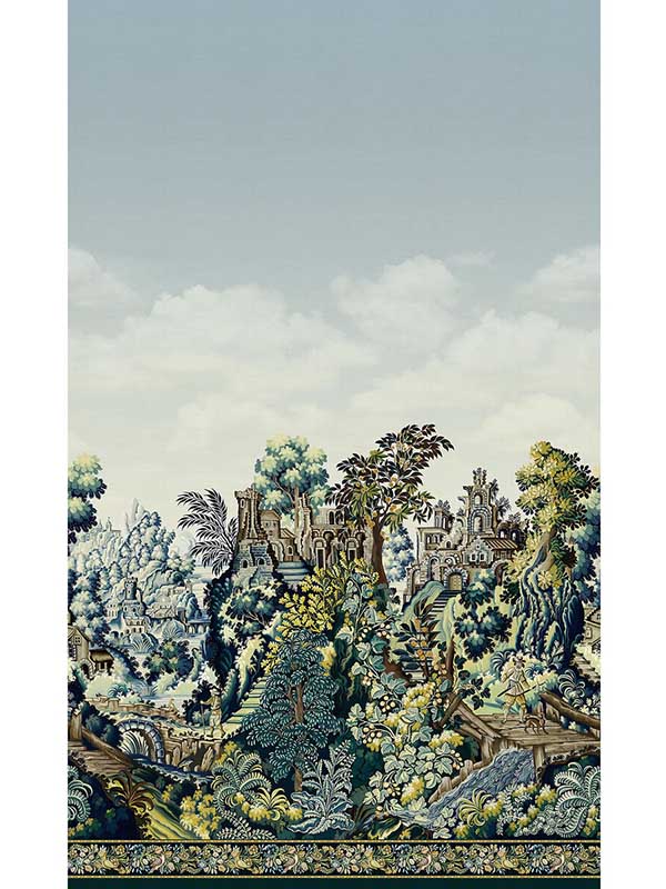 Verdure Tapestry 4 Panel fabric in green color - pattern number 118/17038.CS.0 - by Cole and Son in the Historic Royal Palaces Great Masters collection