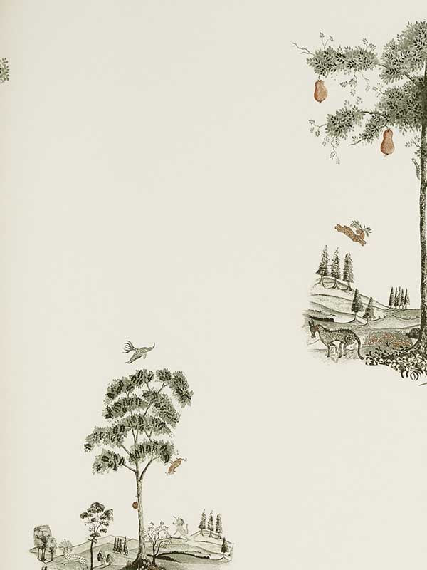 Pear Tree fabric in graphite color - pattern number AMW10055.11.0 - by Andrew Martin in the Kit Kemp collection