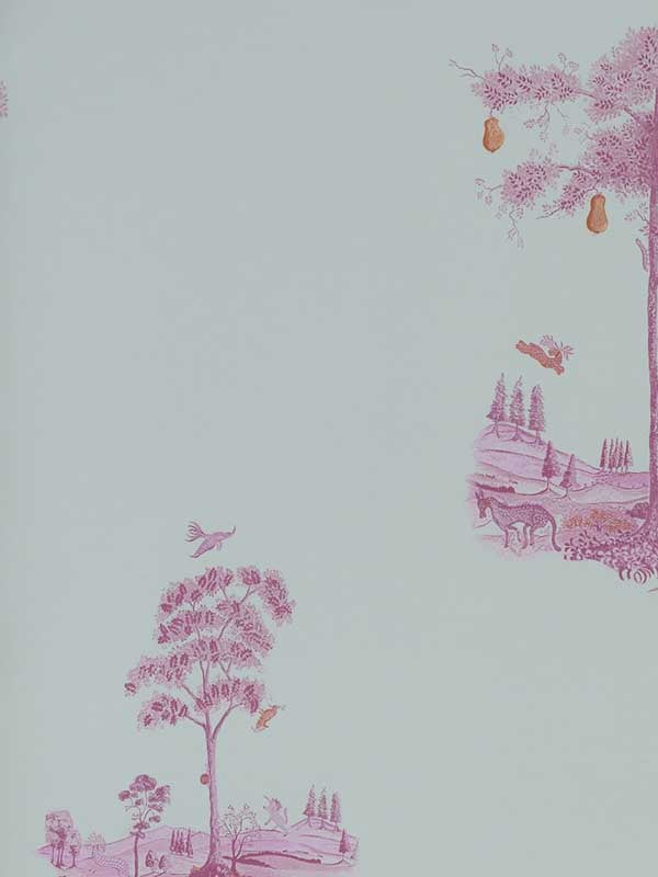 Pear Tree fabric in sunrise pink color - pattern number AMW10055.711.0 - by Andrew Martin in the Kit Kemp collection
