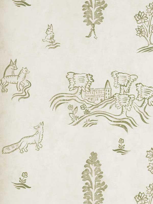 Wychwood fabric in basil green color - pattern number AMW10057.3.0 - by Andrew Martin in the Kit Kemp collection