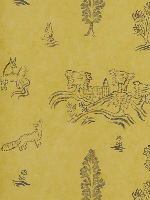 Wychwood fabric in provencal yellow color - pattern number AMW10057.40.0 - by Andrew Martin in the Kit Kemp collection