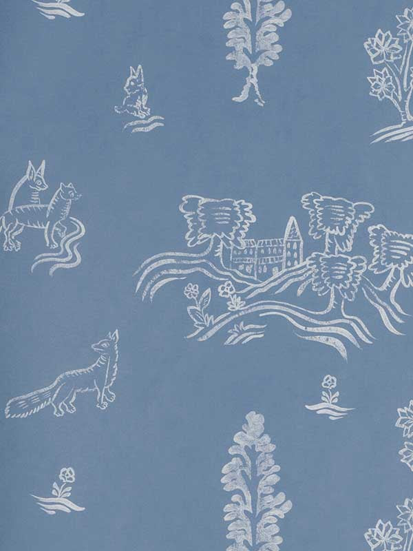 Wychwood fabric in happy blue color - pattern number AMW10057.5.0 - by Andrew Martin in the Kit Kemp collection