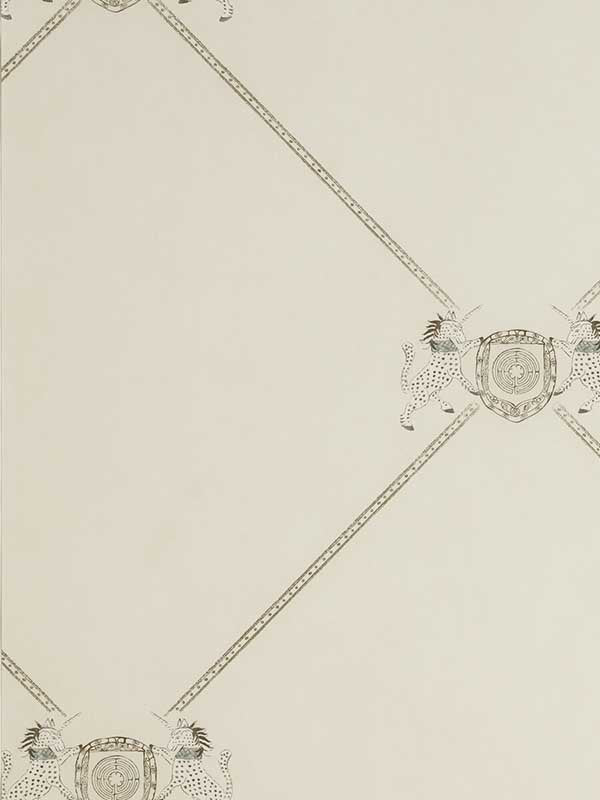 Unicorn fabric in white color - pattern number AMW10058.1.0 - by Andrew Martin in the Kit Kemp collection