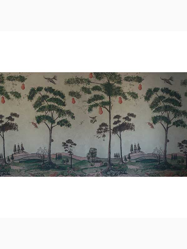 Mythical Land 2 Panel fabric in vellum color - pattern number AMW10085.106.0 - by Andrew Martin in the Kit Kemp collection