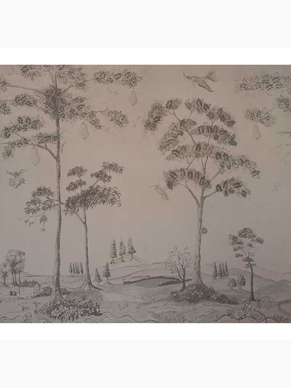 Mythical Land fabric in peat color - pattern number AMW10085.11.0 - by Andrew Martin in the Kit Kemp collection