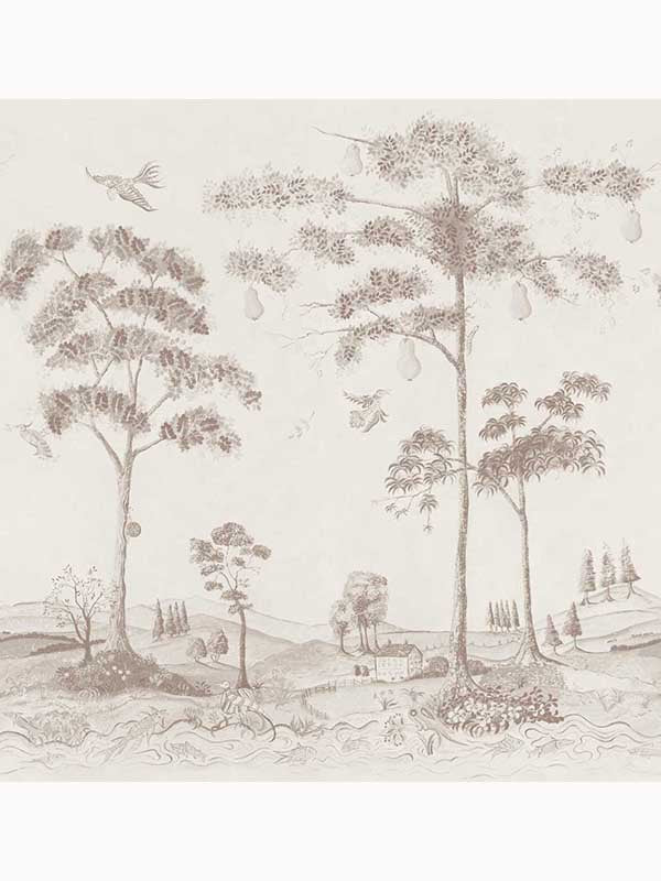 Mythical Land fabric in clay color - pattern number AMW10085.1101.0 - by Andrew Martin in the Kit Kemp collection