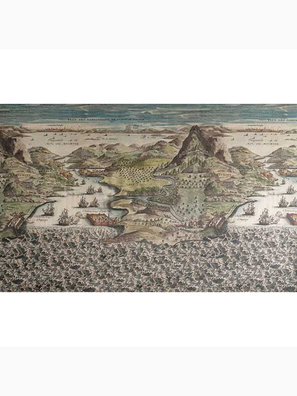 Constantinople fabric in green beige multi color - pattern number AMW10062.316.0 - by Andrew Martin in the Scholar collection