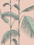 Palm Leaves fabric in plaster pink mint color - pattern number 112/2005.CS.0 - by Cole and Son in the Icons collection