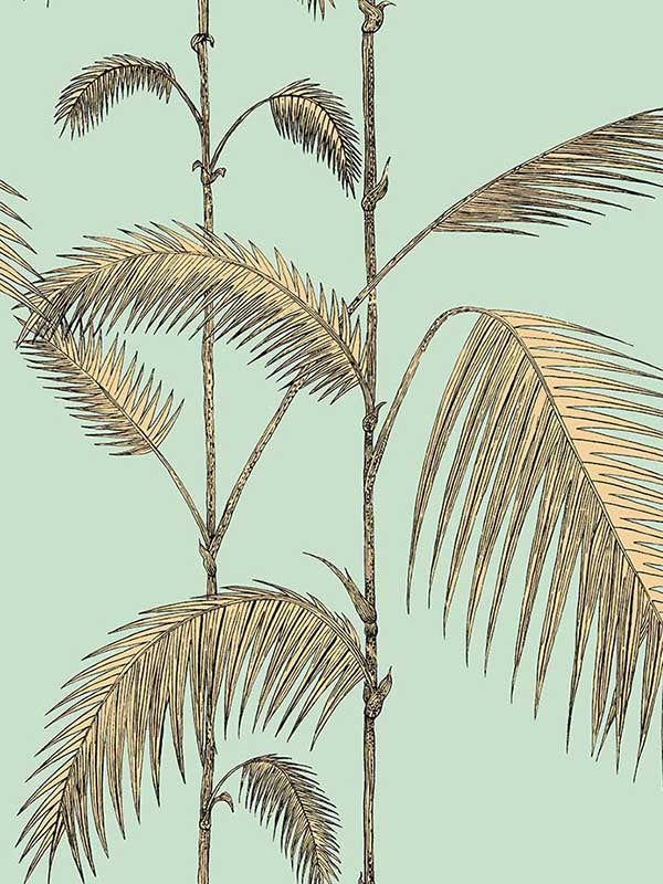 Palm Leaves fabric in mint yellow color - pattern number 112/2006.CS.0 - by Cole and Son in the Icons collection