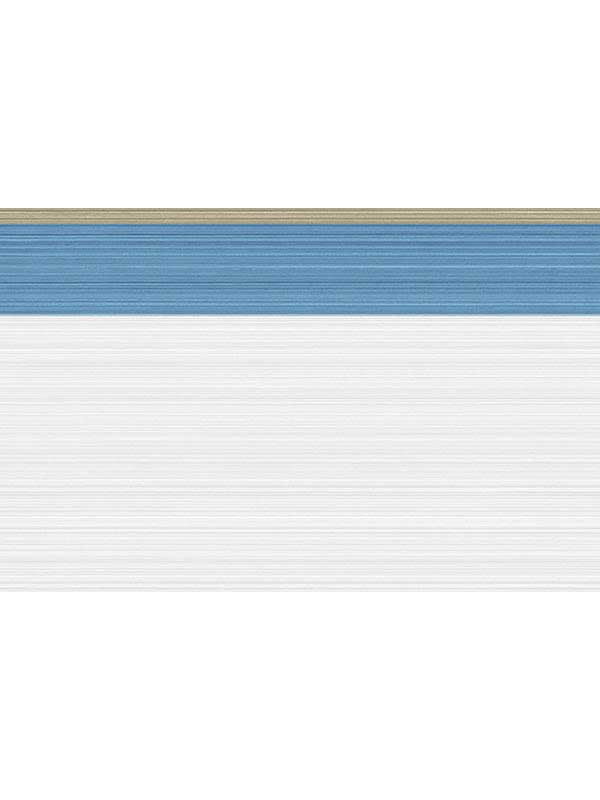 Jaspe Border fabric in white blue gold color - pattern number 110/10048.CS.0 - by Cole and Son in the Marquee Stripes collection